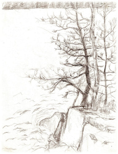 Drawing: Lake in Sweden